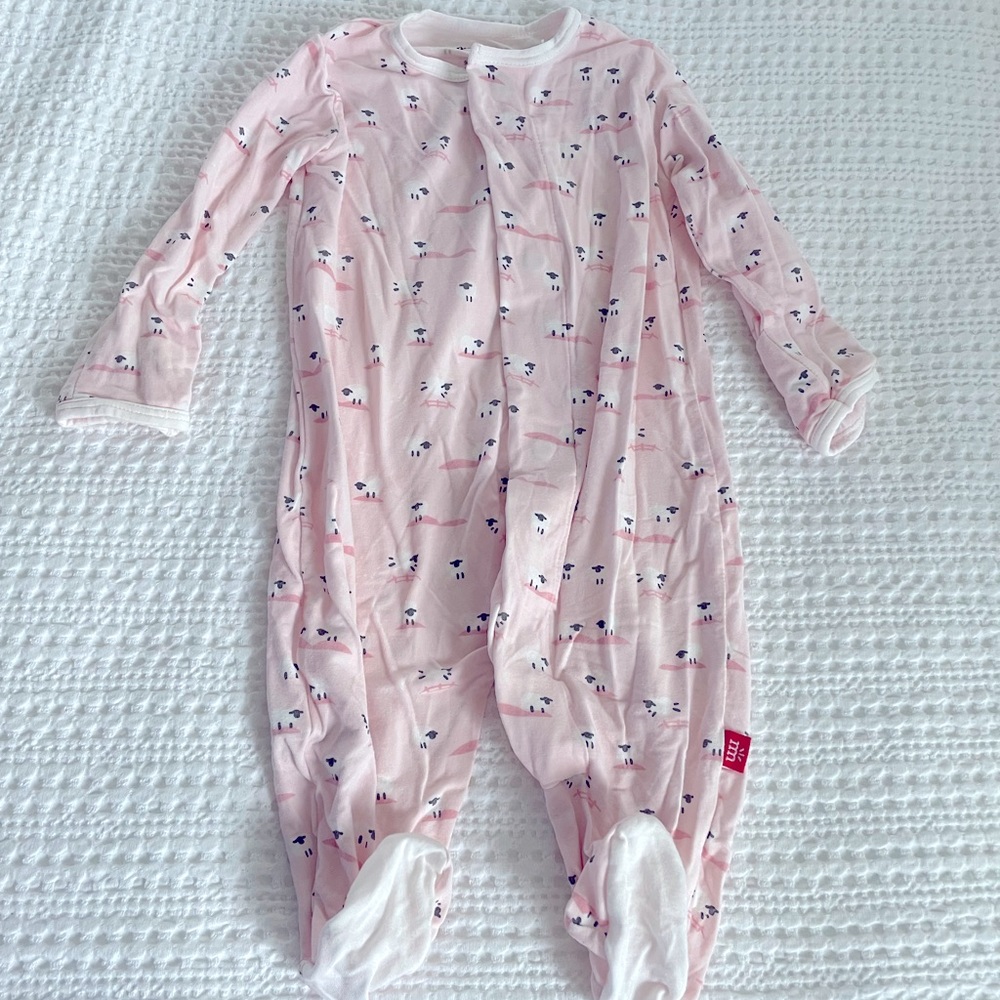 Magnetic Me Baby Girls Footie Pajamas in Sheep Print